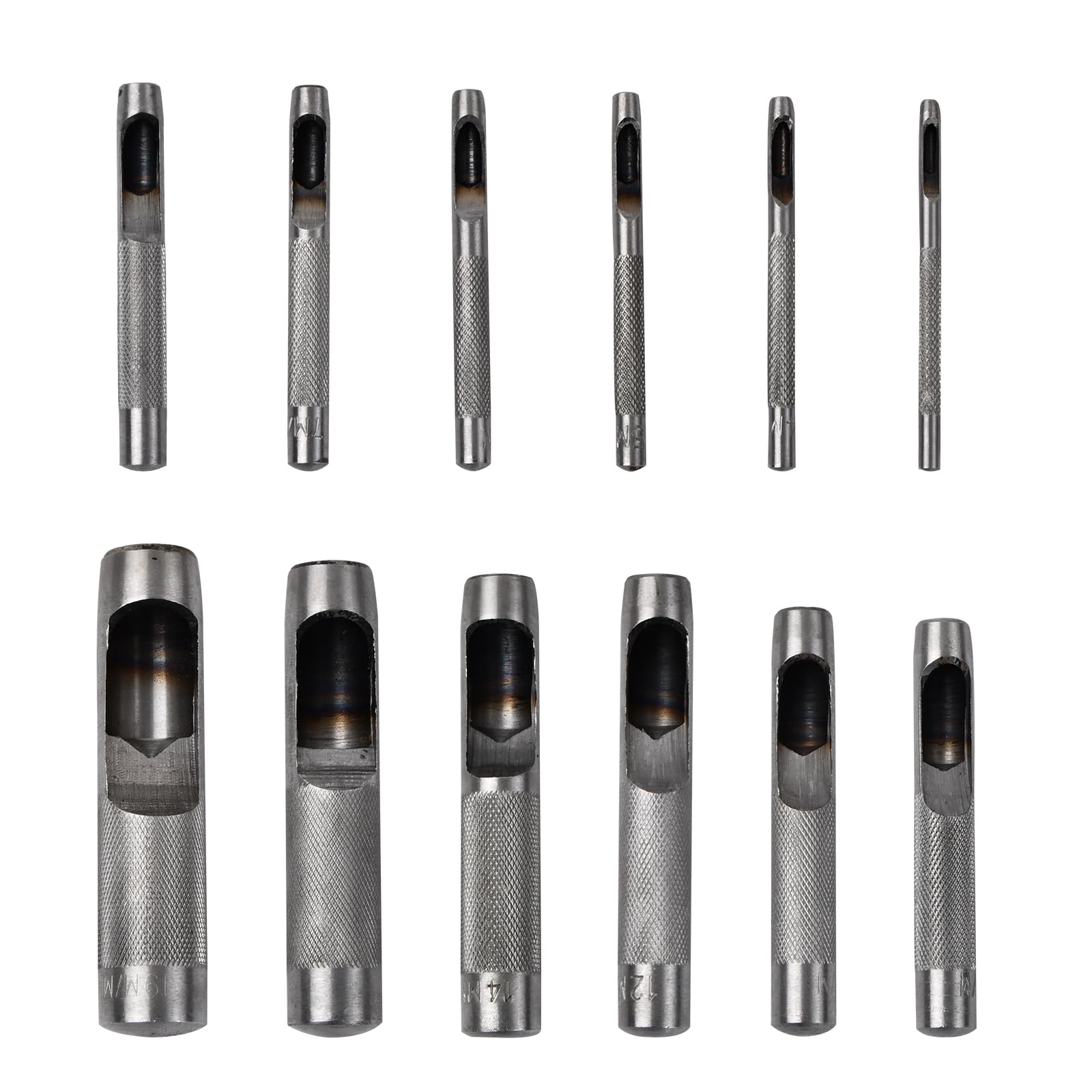 Amazon.co.jp: 12本セット 穴あけポンチ （3-19mm）穴あけ レザー